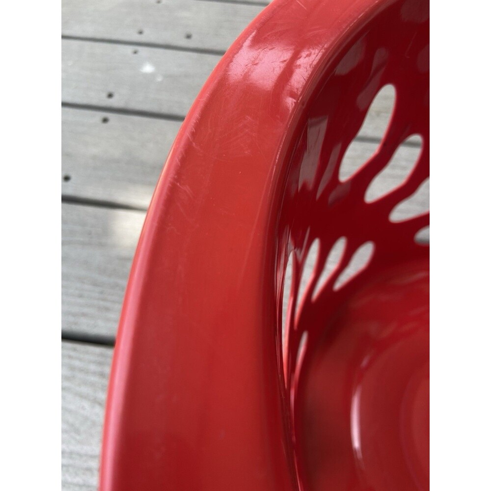 Vintage 90s Heart-Co Red Plastic Laundry Basket Retro Hearts Decor Storage Bin - Picture 7 of 10